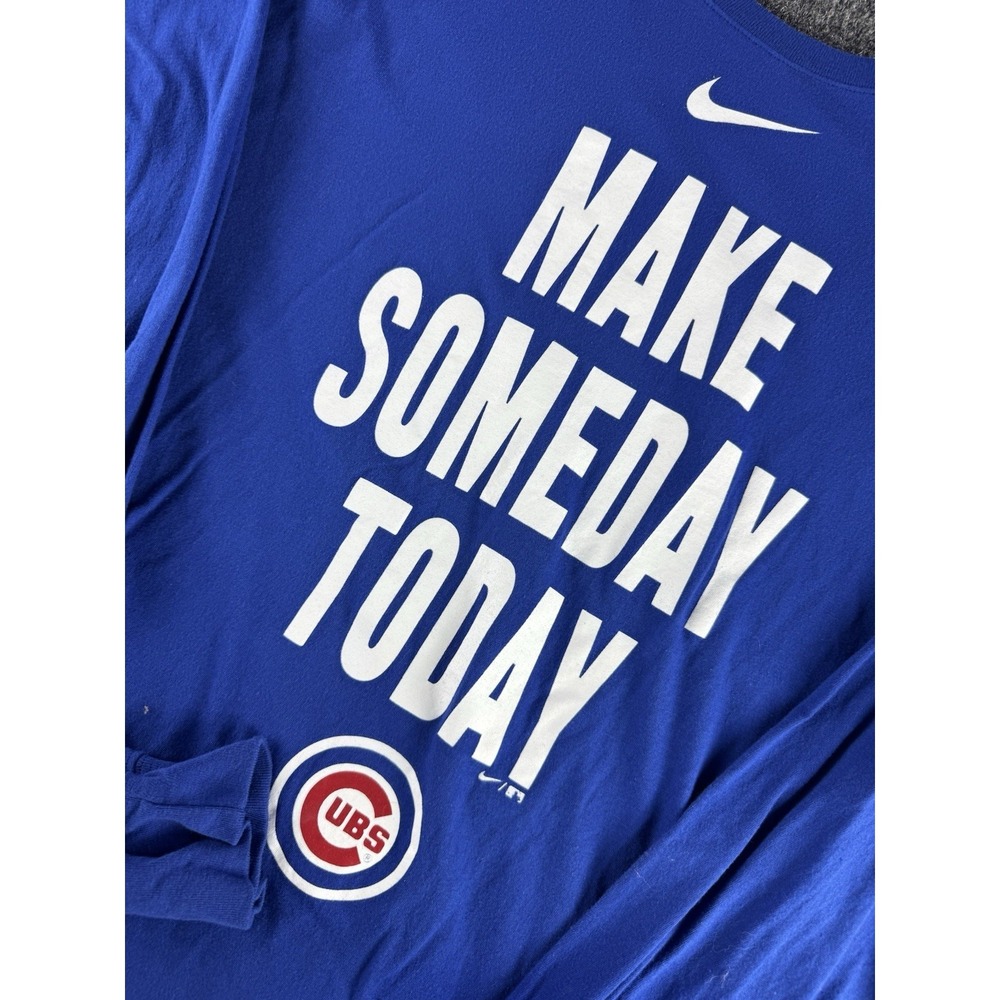 Nike Chicago Cubs Long Sleeve Shirt XL Make Someday Today Blue MLB